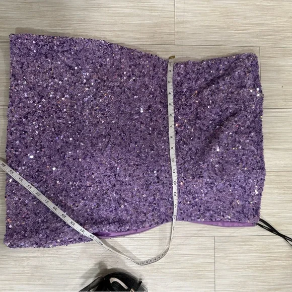 Retrofete Lavender Sequin Strapless Mini Dress - Picture 2 of 6